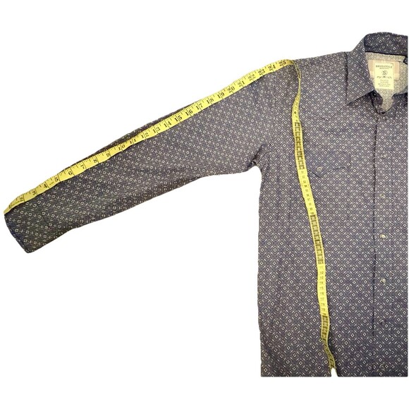 New PANHANDLE Gray Blue Aztec Pearl Snap Shirt Western Cowboycore Coastal Rodeo - Picture 7 of 9